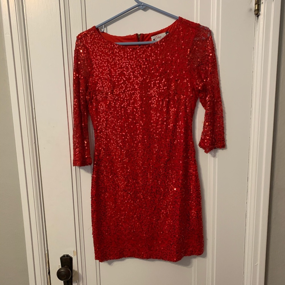 Sequin red dress